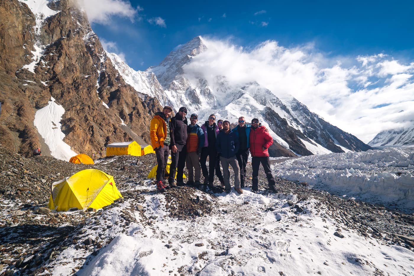 Small group of travelers exploring together