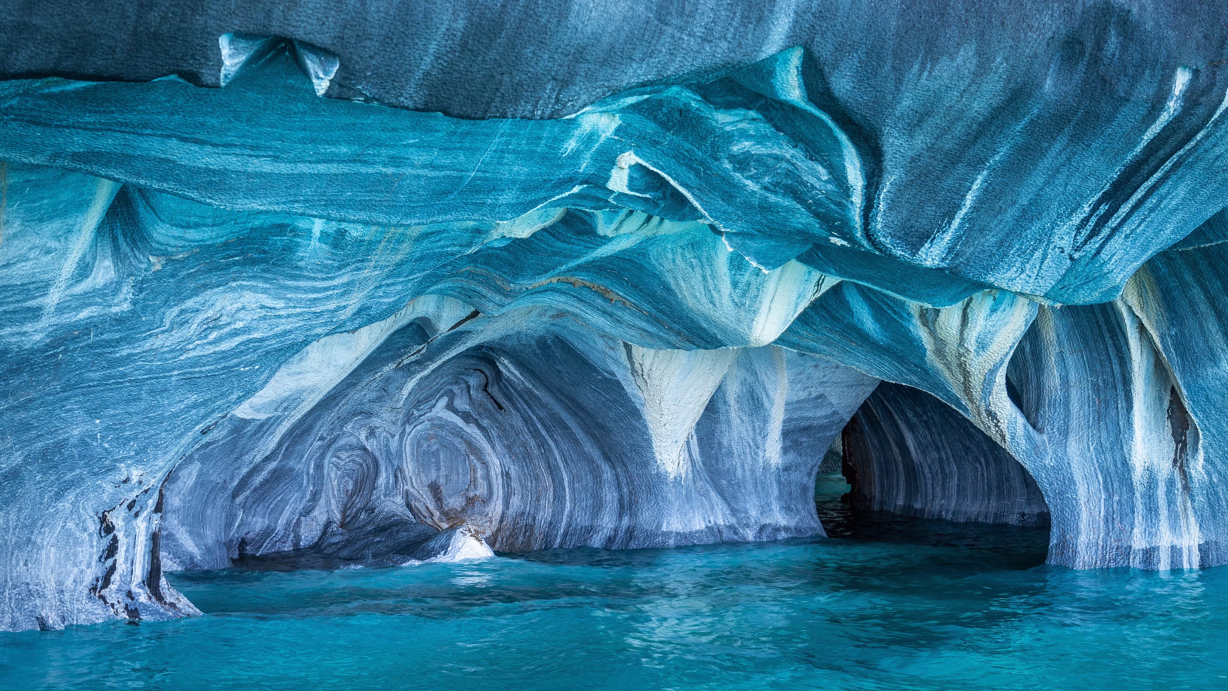 Marble Caves Patagonia Chile blue glacial waters carved limestone chambers Carretera Austral eco-tourism destination